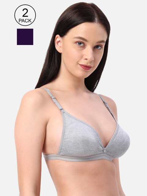 

Planetinner Grey & Burgundy Bra