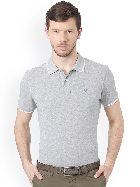 

Allen Solly Men Grey Solid Polo Collar T-shirt