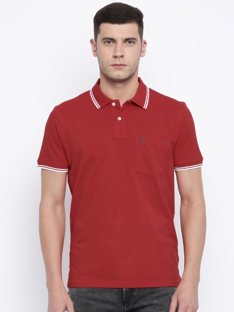 

Allen Solly Red Solid Polo Collar T-shirt