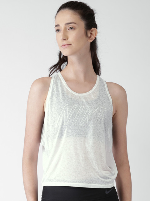 

Nike Women White AS BRTHE Pro INSI GX Sheer Tank Top