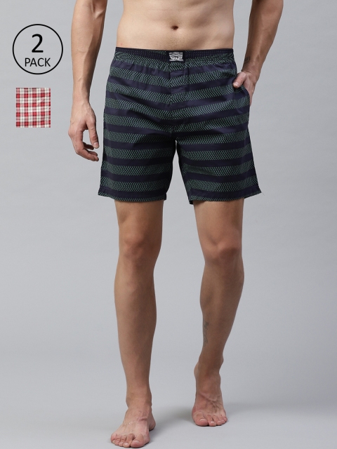 

Levis Men Pack of 2 Pure Cotton Checked Boxers, Red