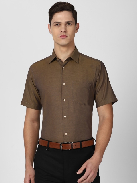 

Van Heusen Men Brown Solid Formal Shirt
