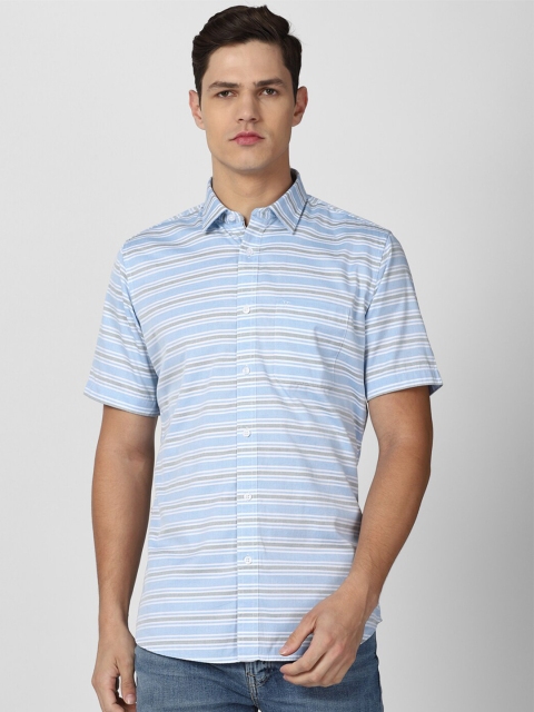 

Van Heusen Sport Men Blue Slim Fit Horizontal Stripes Striped Casual Shirt