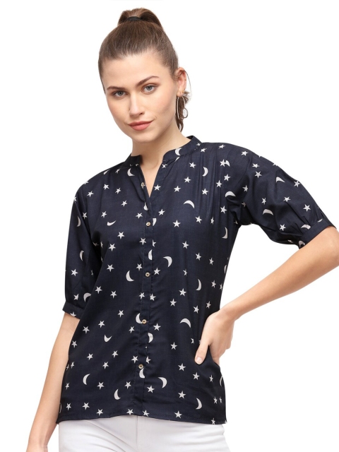 

Anaita Women Grey Printed Crepe Top