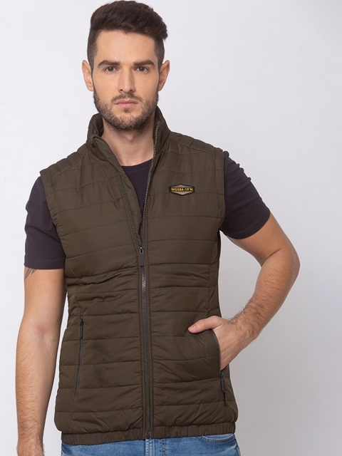 

SPYKAR Men Green Padded Jacket with Patchwork