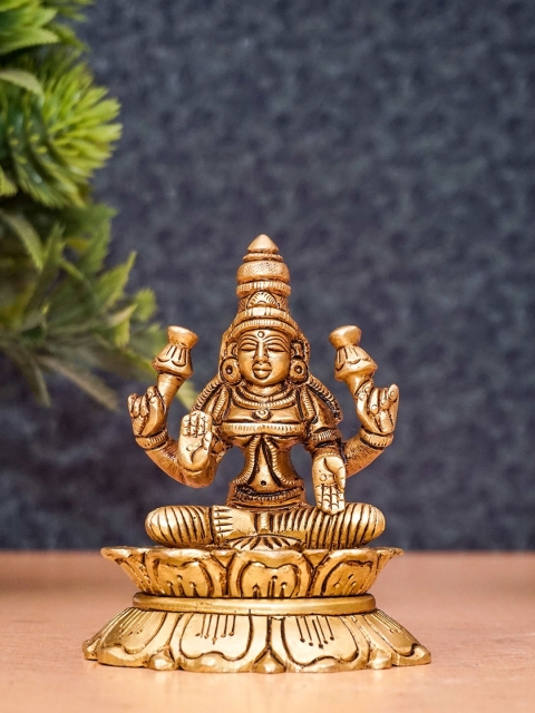 

StatueStudio Gold-Toned Goddess Lakshmi Idol Statue Showpiece