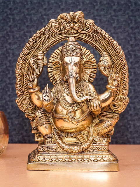 

StatueStudio Gold-Toned Ganpati Idol Showpieces