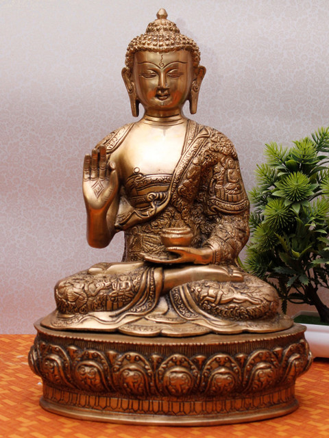 

StatueStudio Indian Buddha Showpiece, Gold