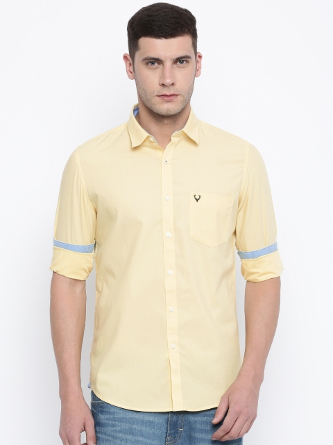 

Allen Solly Men Yellow Slim Fit Solid Casual Shirt