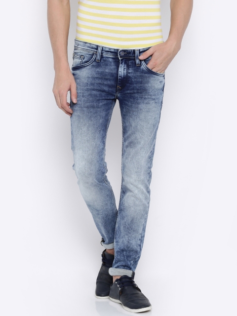 

Solly Jeans Co. by Allen Solly Men Blue Skinny Fit Mid-Rise Clean Look Jeans