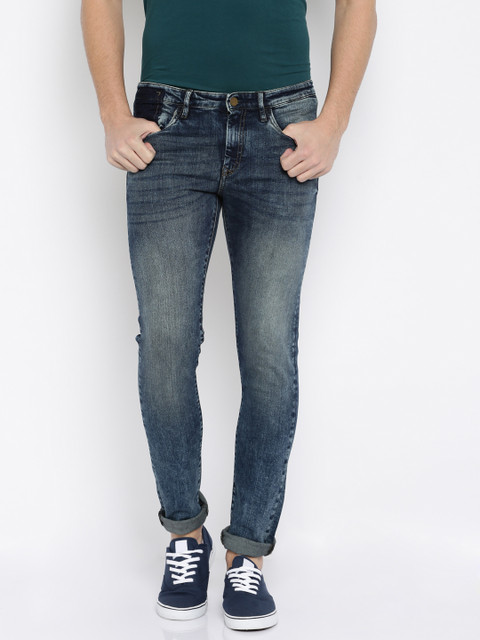 

Solly Jeans Co. by Allen Solly Men Blue Skinny Fit Mid Rise Clean Look Stretchable Jeans