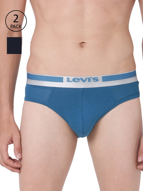 

Levis Men Pack Of 2 Blue Solid Briefs