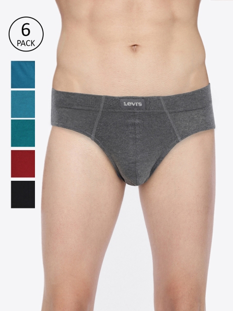 

Levis Men Pack of 6 Cotton Basic Briefs 9262843-1-9262627, Black