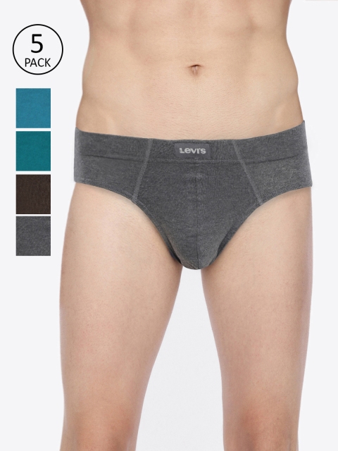 

Levis Men Pack of 5 Briefs 9262627-1-9262659, Charcoal