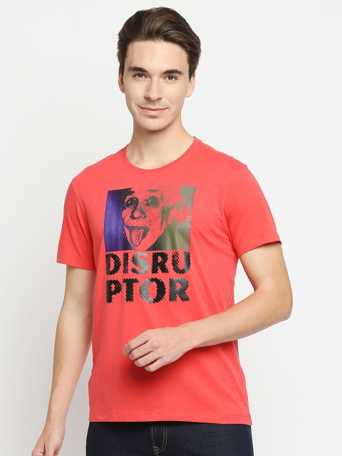 

SPYKAR Men Coral Typography Printed Applique Slim Fit T-shirt