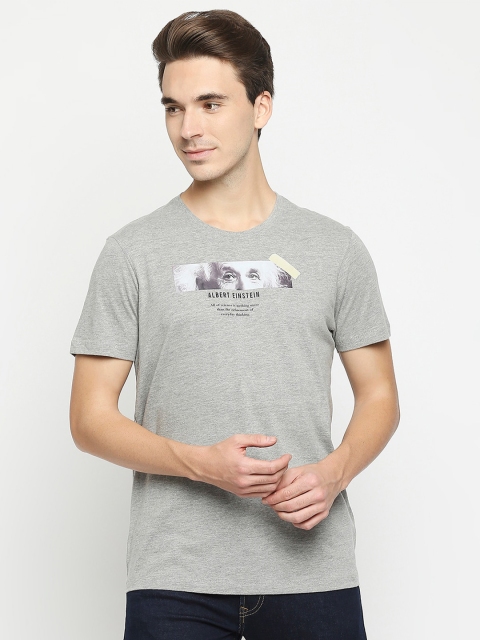 

SPYKAR Men Grey Typography Printed Applique Slim Fit T-shirt
