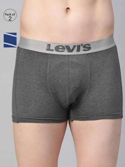

Levis Men Pack of 2 Solid Trunks, Blue