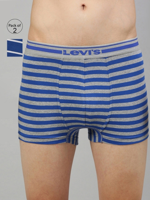 

Levis Men Pack of 2 Solid Trunks, Blue