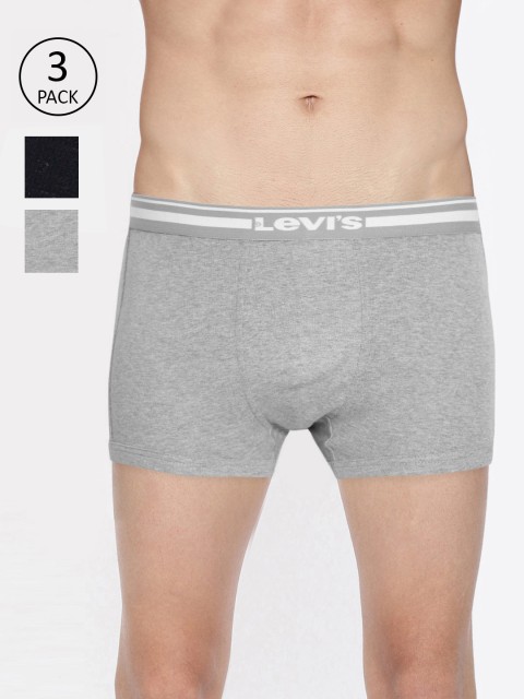

Levis Men Pack of 3 Solid Trunks, Grey melange