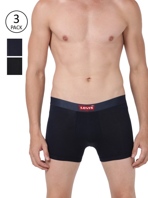 

Levis Men Pack of 3 Solid Trunks, Navy blue