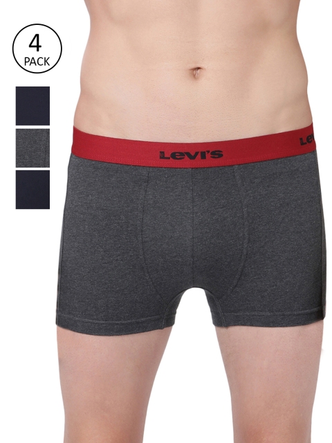 

Levis Men Pack of 4 Solid Trunks, Navy blue