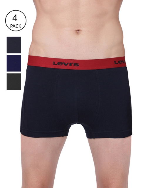 

Levis Men Pack of 4 Solid Trunks, Navy blue