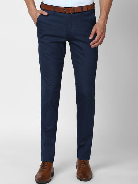 

Van Heusen Men Navy Blue Slim Fit Formal Trousers