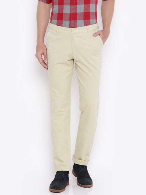 

British Club Men Beige Solid Slim Fit Chino Trousers