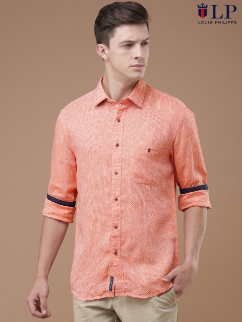 

Louis Philippe Sport Men Orange Slim Fit Printed Casual Shirt
