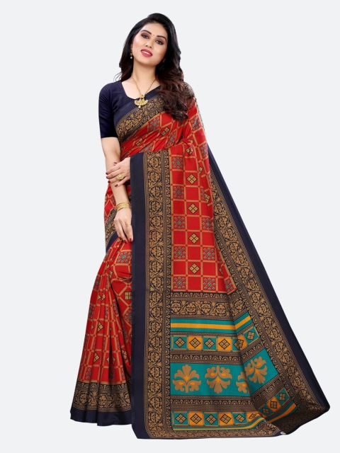 

SIRIL Red & Blue Patola Saree