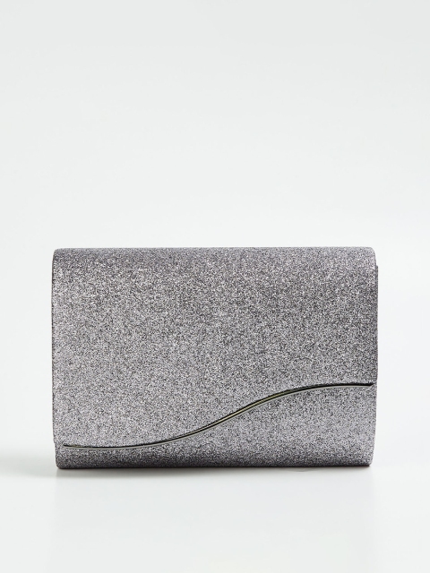 

CODE by Lifestyle Women Silver-Toned Embellished Structured Sling Bag