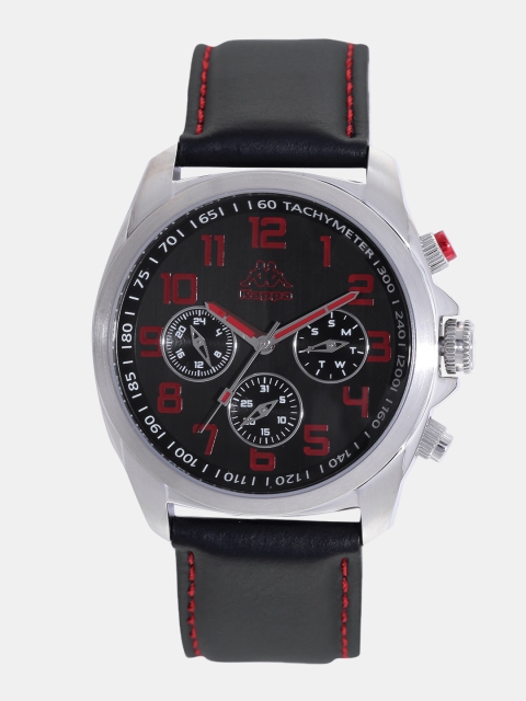 

Kappa Men Black Multifunction Dial Watch KP-1429M-C