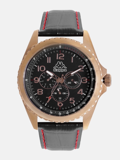 

Kappa Men Black Multifunction Dial Watch KP-1431M-C
