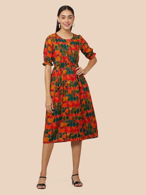 

J Turritopsis Women Multicoloured Floral Dress, Multi