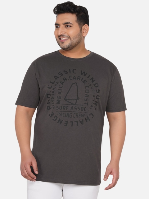 

Santonio Men Brown Printed Raw Edge T-shirt