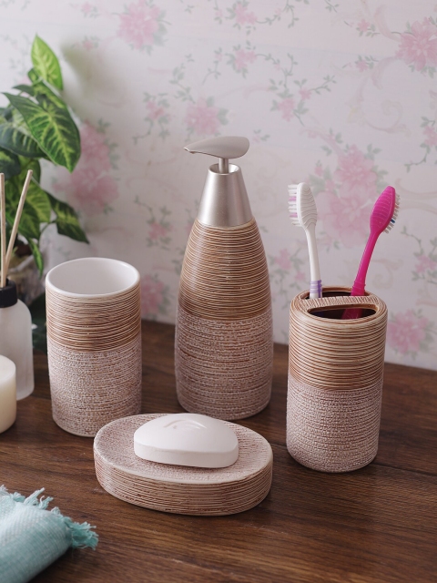

House Of Accessories Set Of 4 Brown Bathroom Accessories