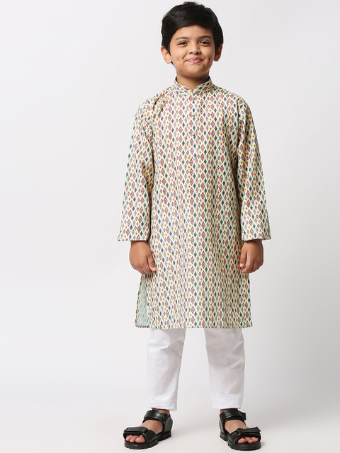 

MEWAR Boys Multicoloured Printed Kurta with Pyjamas, Multi