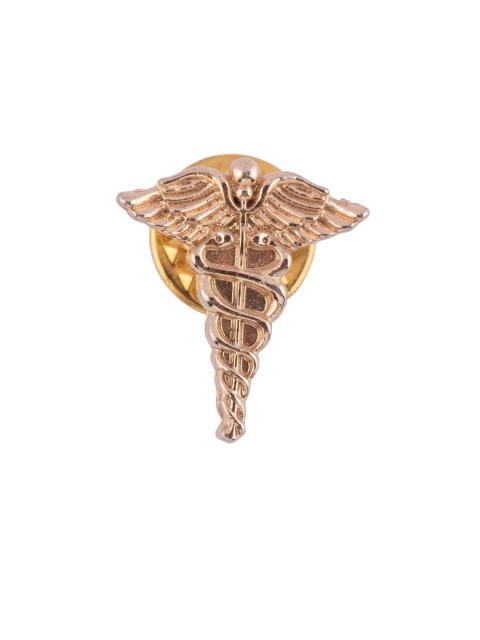 

The Tie Hub Men Gold Toned Doctor Emblum Metal Lapel Pin