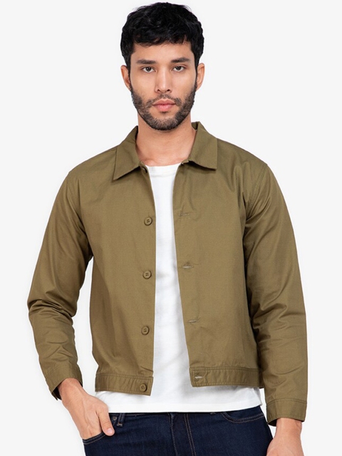 

ZALORA BASICS Men Green Pure Cotton Tailored Jacket