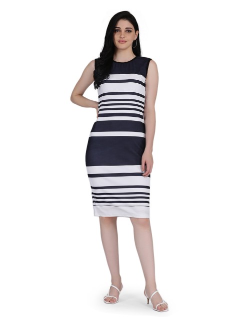

VILAM Black Striped Bodycon Dress