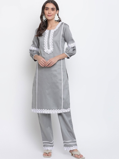 

Lagashi Women Grey Kurta with Trousers