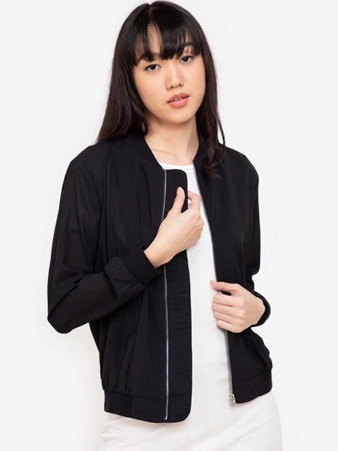 

ZALORA BASICS Women Black Bomber Jacket