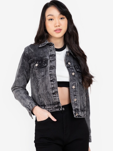 

ZALORA BASICS Women Black Denim Jacket