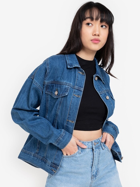 

ZALORA BASICS Women Blue Denim Jacket