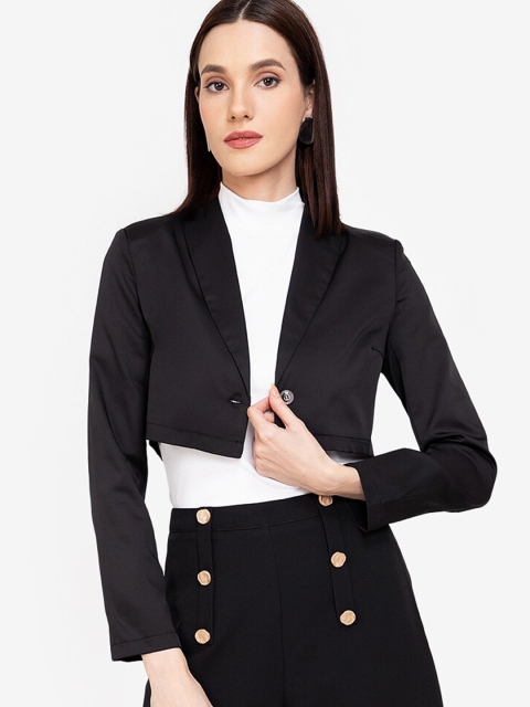 

ZALORA WORK Women Black Crop Tailored Jacket