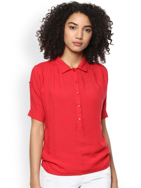 

Harpa Red Shirt-Style Top