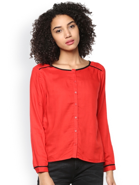 

Harpa Red Shirt-Style Top