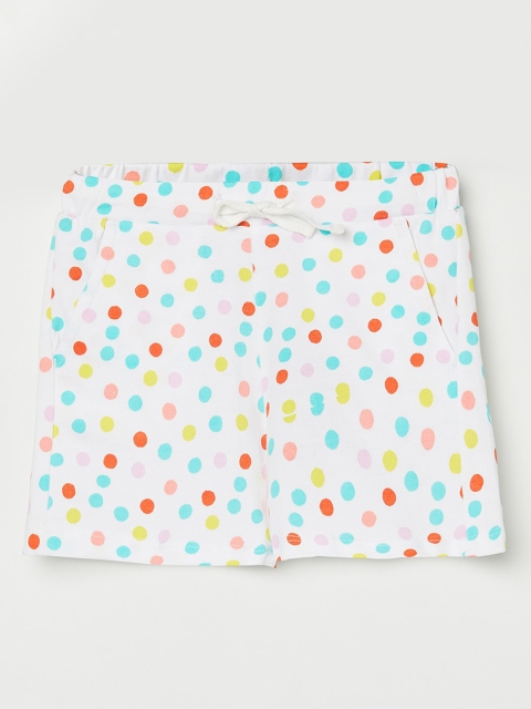 

Juniors by Lifestyle Girls White Printed Pure Cotton Shorts