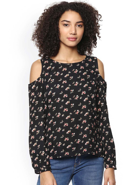

Harpa Black Floral Print Top