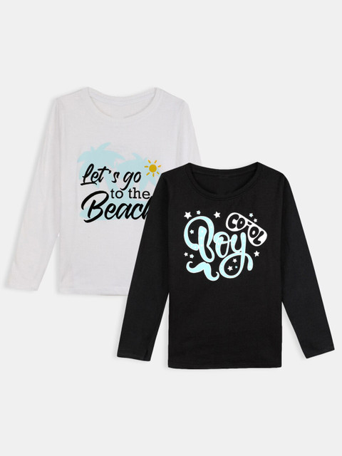 

Hopscotch Boys Black & White Typography 2 Printed T-shirt